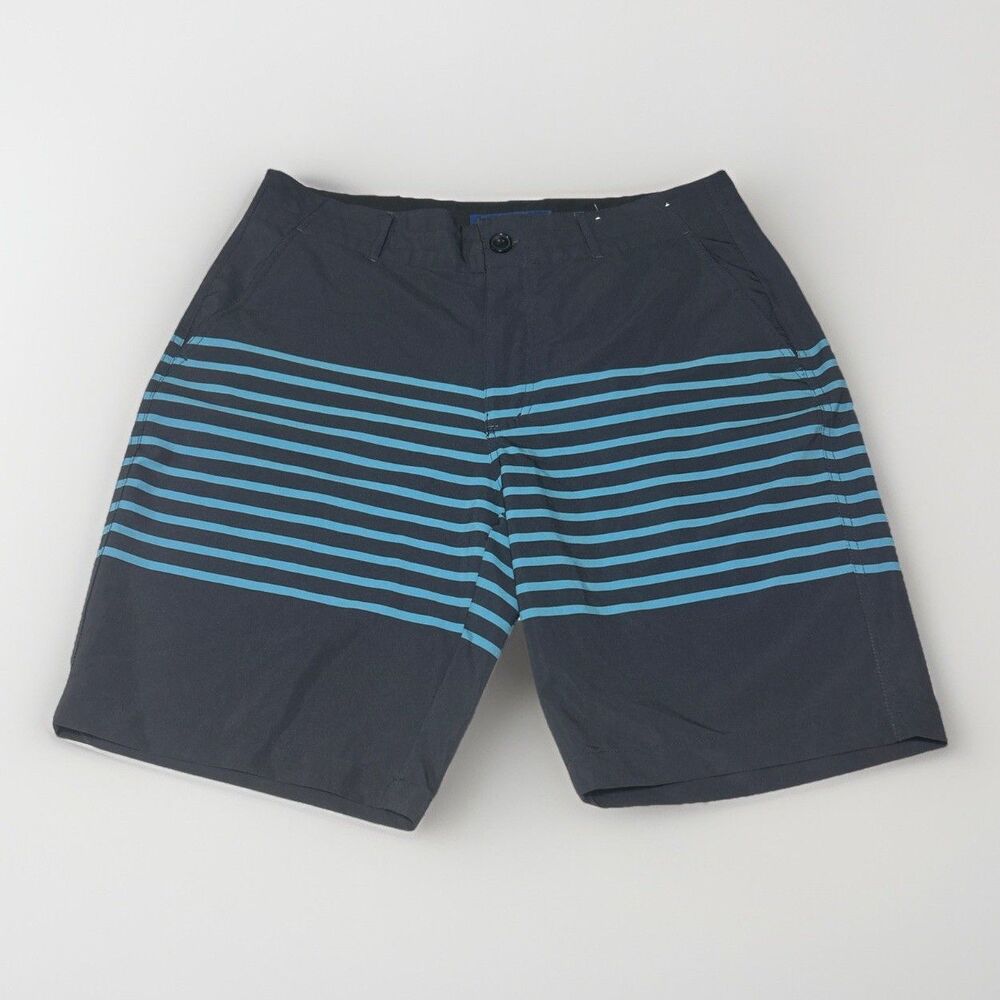 Arizona Jean Co Flex Hybrid Shorts Mens Size 34 Gray Blue Striped Boardshorts